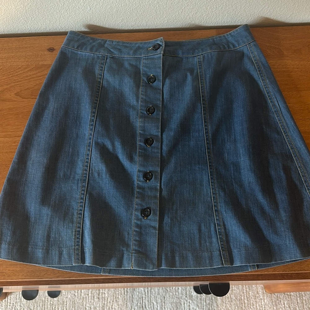 WAYF button down jean skirt